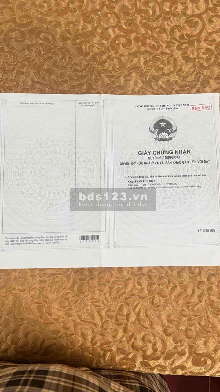 Bán nhà riêng (130,5m2) tại Phú Thọ, Thủ Dầu Một, Bình…