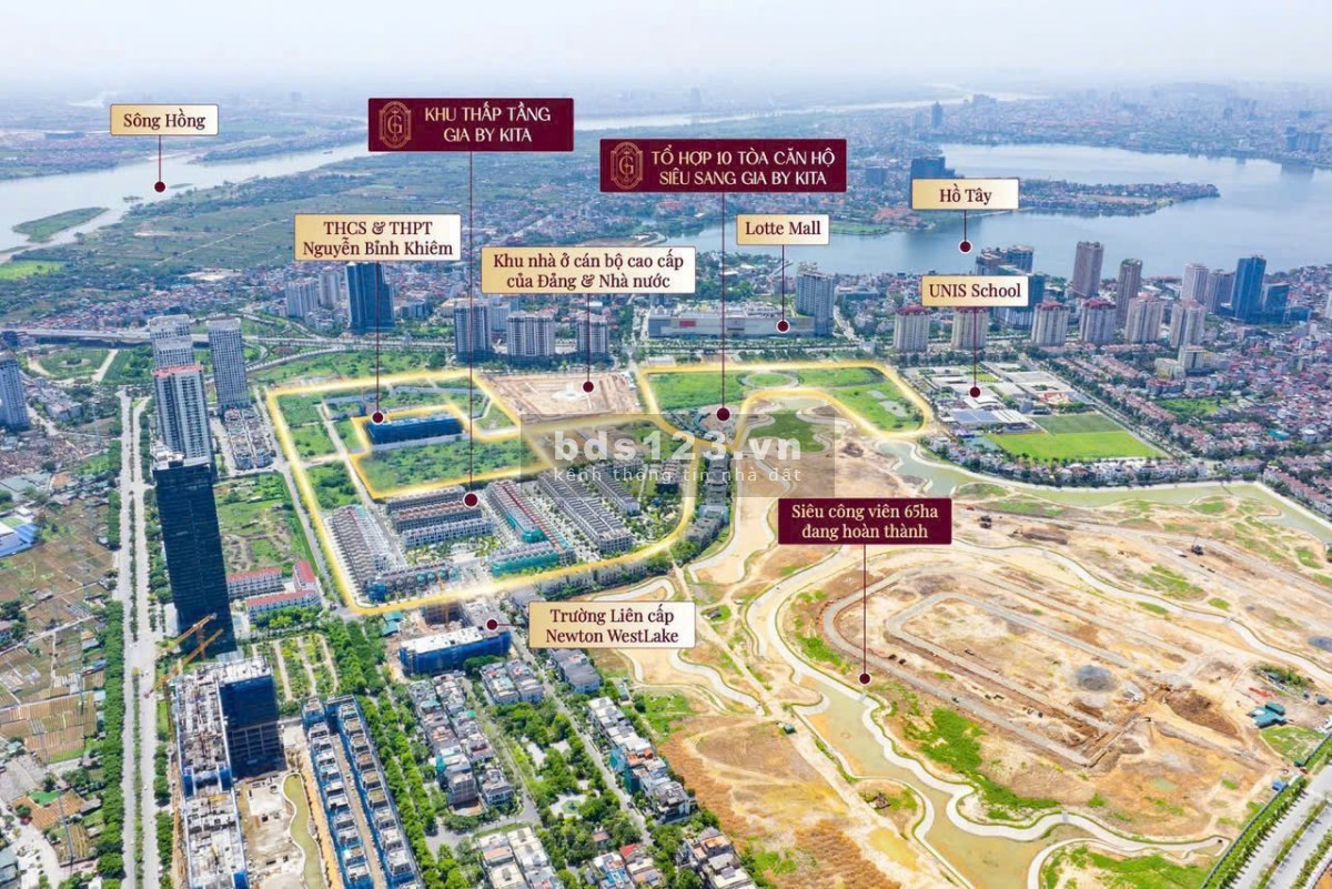 Bán bt Đơn Lập góc view vườn hoa, công viên Gia by Kita trung tâm Ciputra Tây Hồ giá 133 tỷ