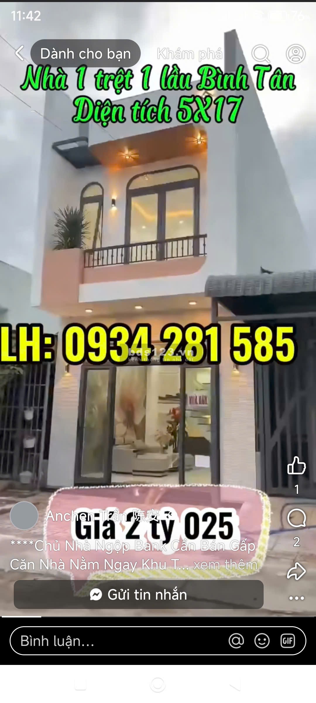 Chủ Nhà Ngộp Bank Cần Bán Gấp Căn Nhà Nằm Ngay Khu Tên Lửa Bình Tân