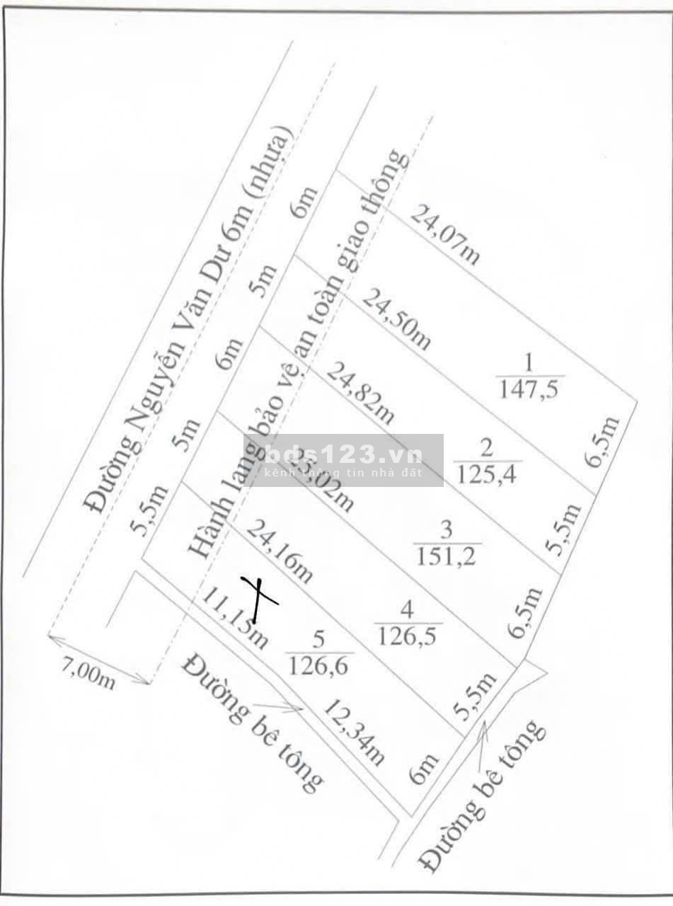 Bán 6x25 thổ cư ngay chợ Bình Lãng mt Nguyễn Văn Dư 6m