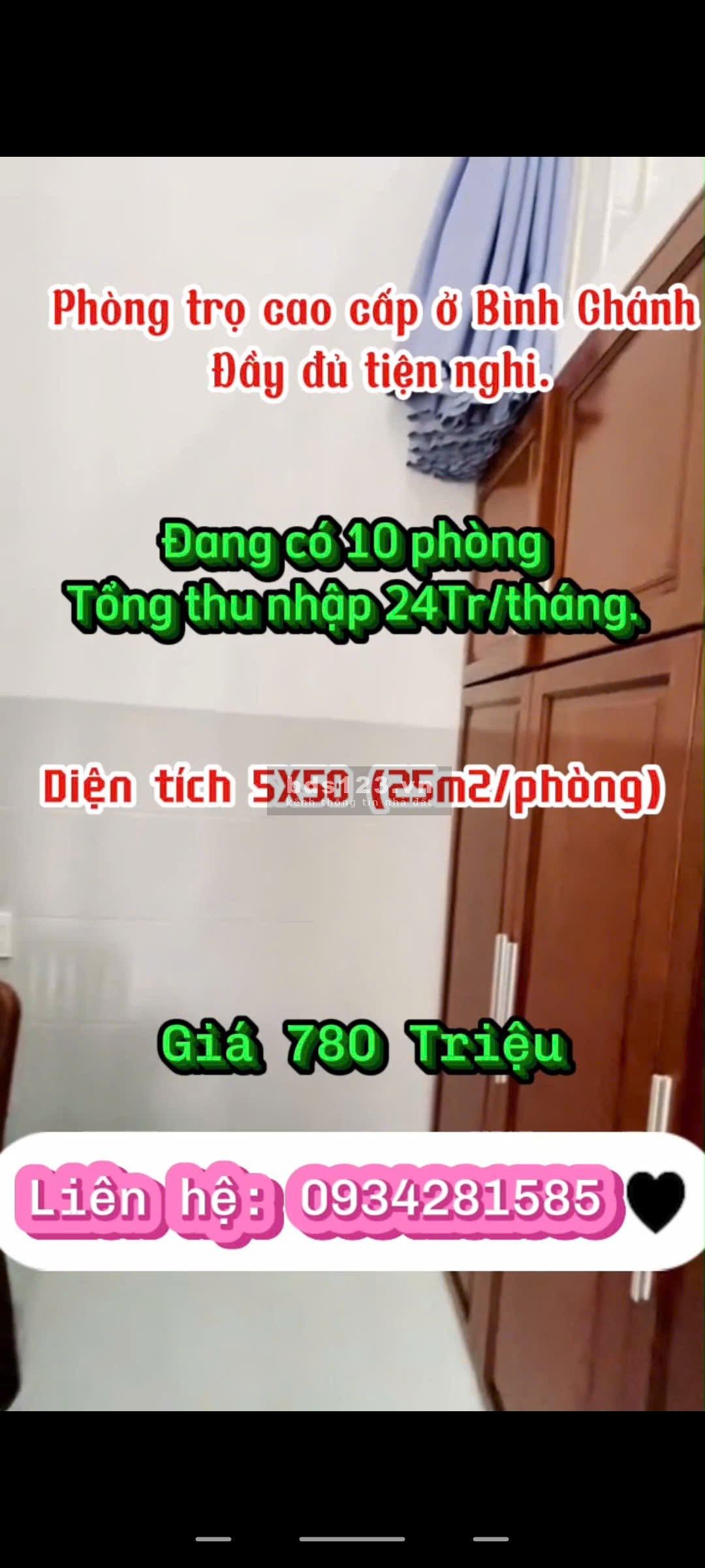 Thanh lý ngay dãy trọ cao cấp 10 phòng – Giá 780 triệu – Ngay chợ Bình Chánh