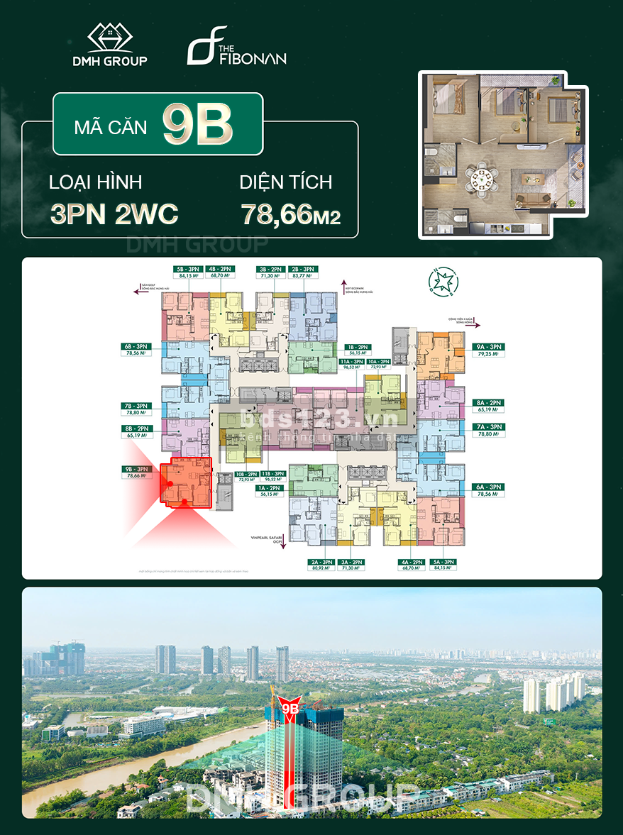 CĂN HỘ 3 PHÒNG NGỦ 79m2, HƯỚNG TÂY BẮC - MUA LÀ LỜI (chốt…
