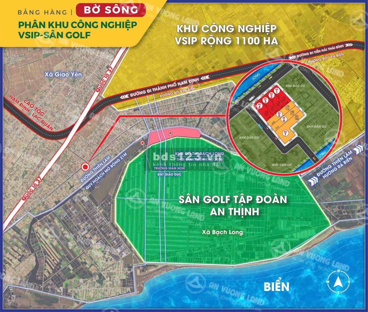 Bán đất gần khu công nghiệp Visip Giao Thủy, Nam Định