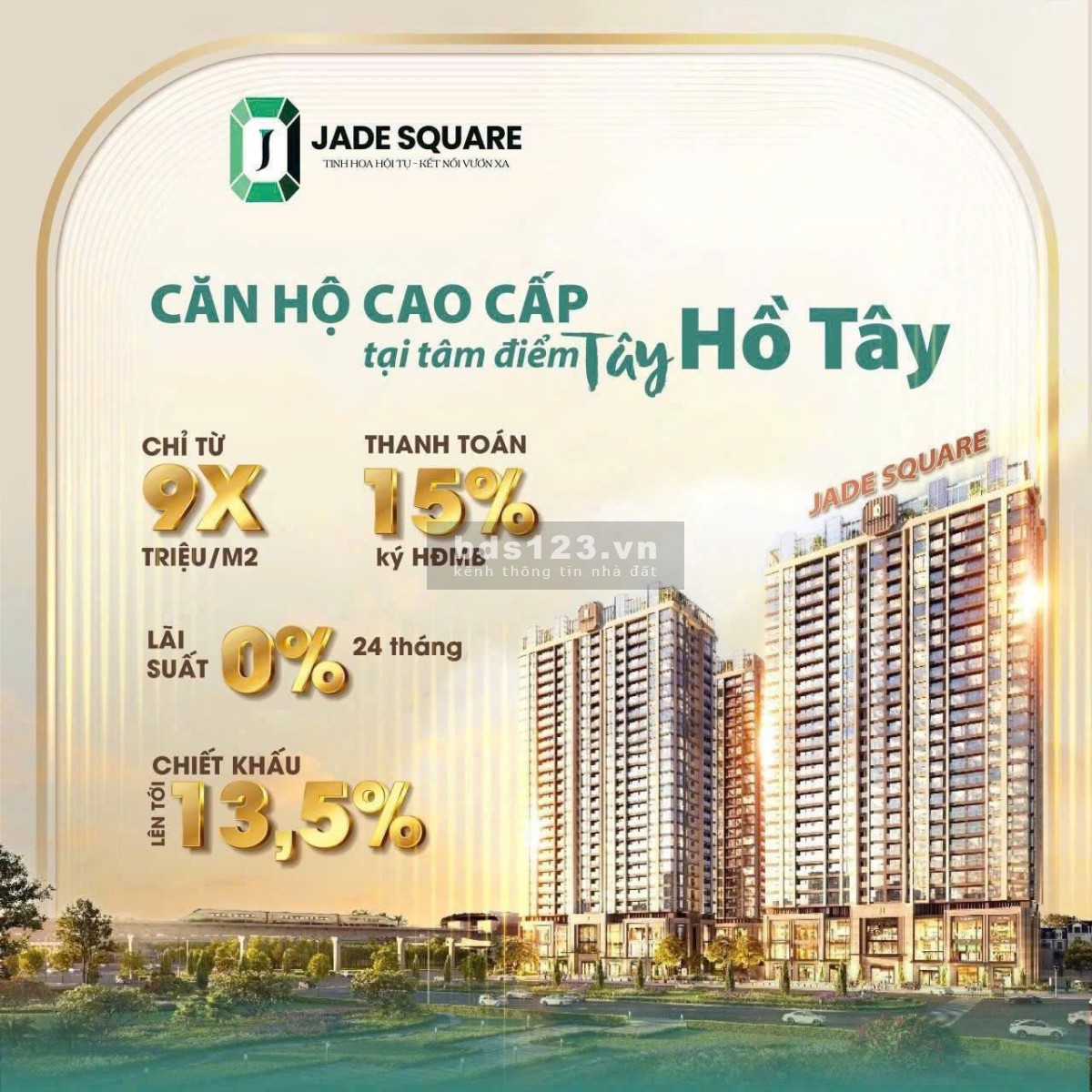 Bán chung cư cao cấp Jade Square, 72m2 Nguyễn Đình Tứ