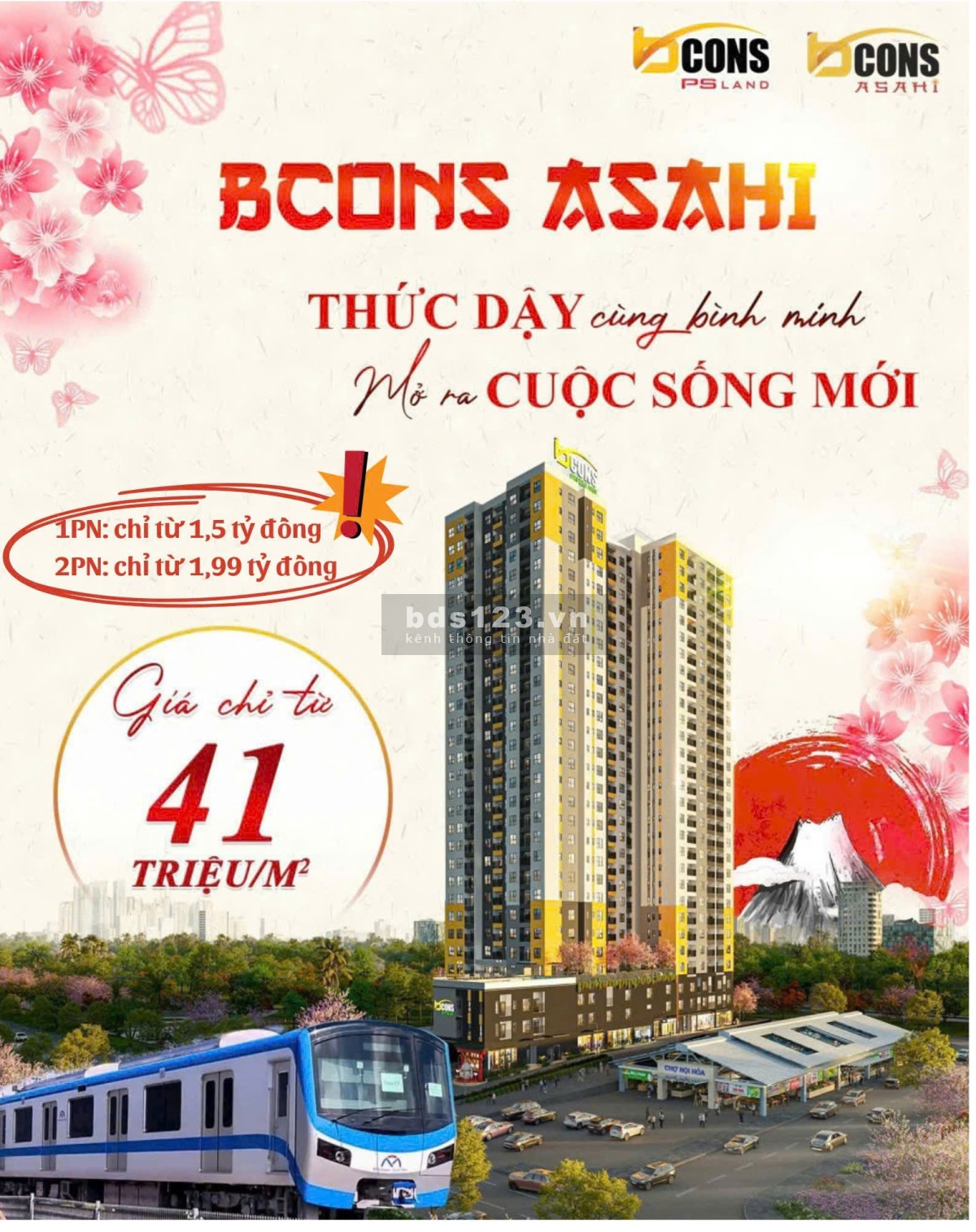 Bán Căn hộ Nhật Bản Bcons Asahi tại 2 mặt tiền QL1K và Ống…