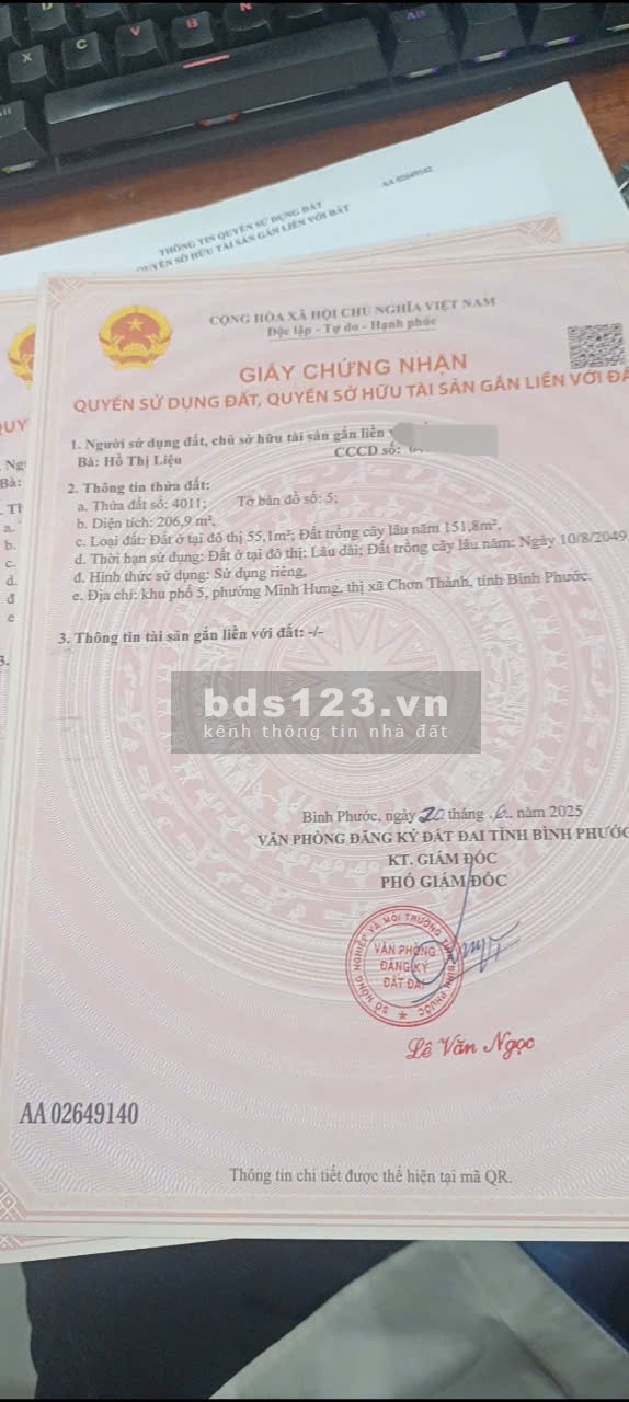 Bán đất nền ngay khu công nghiệp Becamex Chơn Thành Tỉnh Đồng Nai mới,