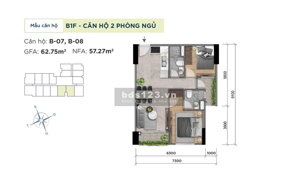 Căn hộ ven sông - Thanh toán 580tr nhận nhà - Khải Hoàn Prime