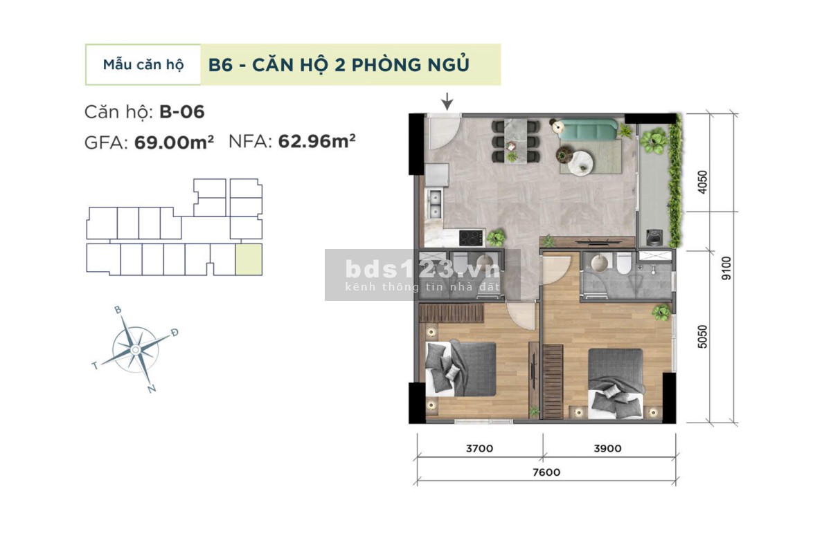Căn hộ ven sông - Thanh toán 580tr nhận nhà - Khải Hoàn Prime