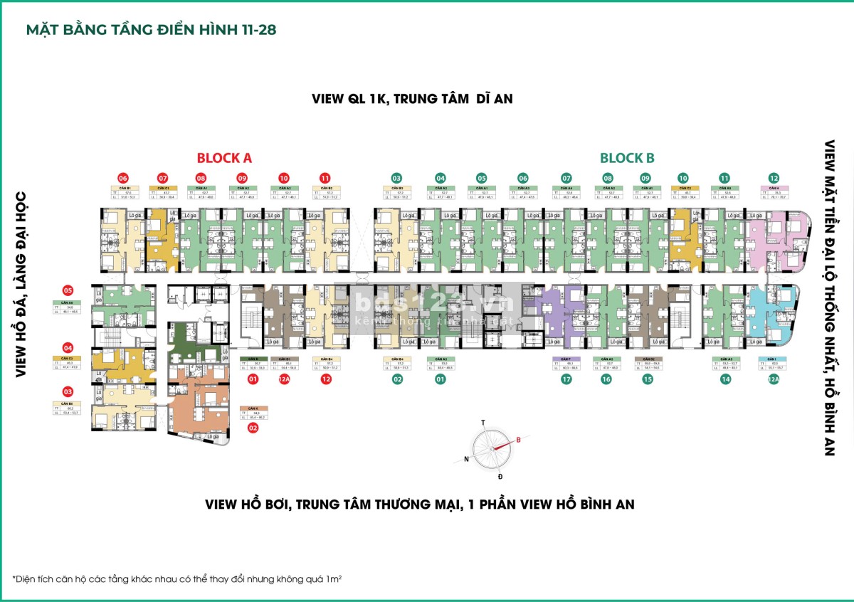 Bcons City - tháp Green Diamond 1PN - 2PN - 3PN ngay làng đại học - trúng xe MAZDA6 tặng Iphone 15