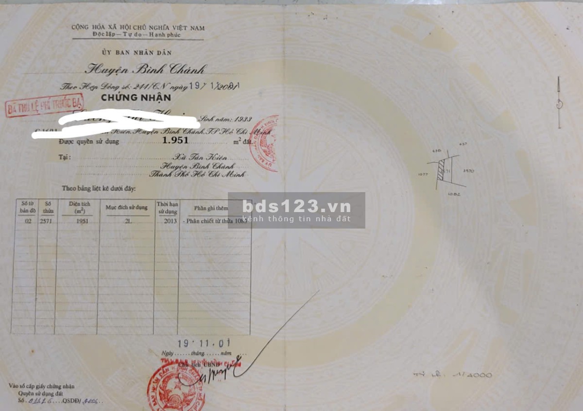 Cần Bán 2950m2 đất trồng cây lâu năm ở ấp 23 Tân Nhựt…