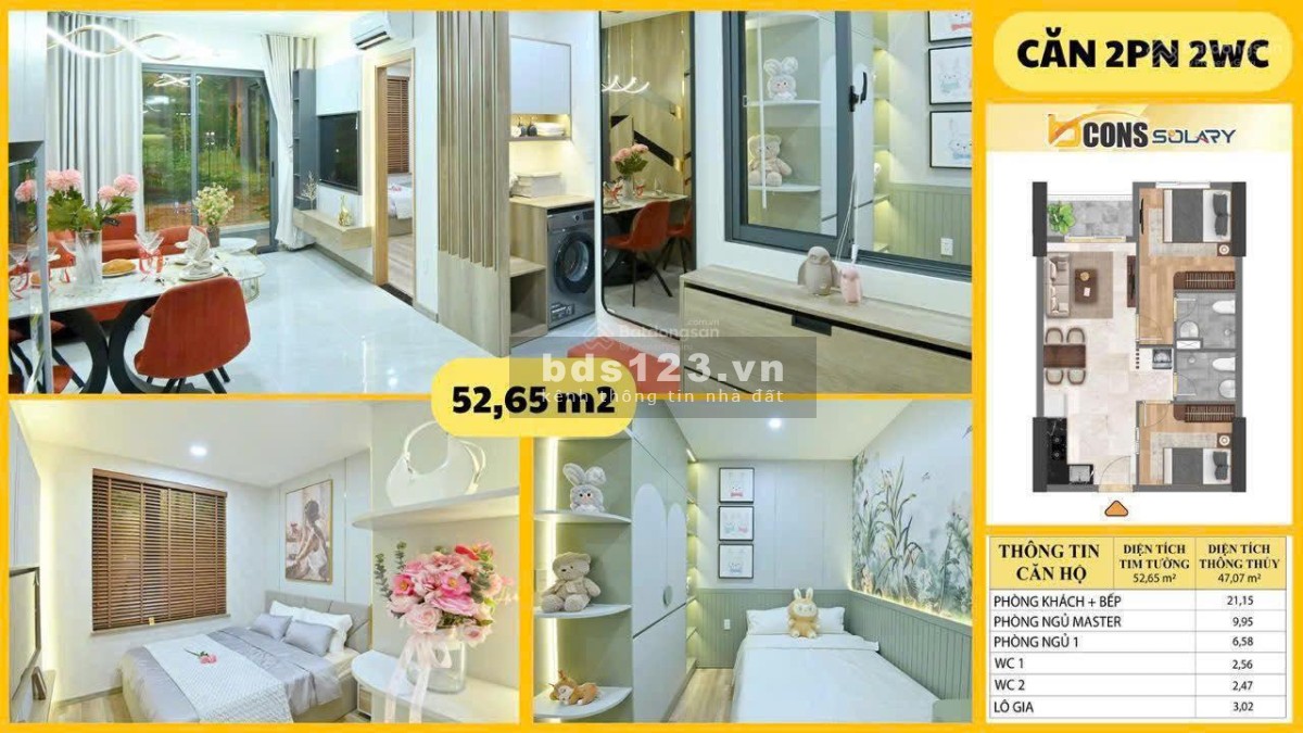 Bcons Solary, liền kề Metro, 3 tầng TTTM ngay dưới nhà căn 2PN, chỉ từ 1.8tỷ 53m2