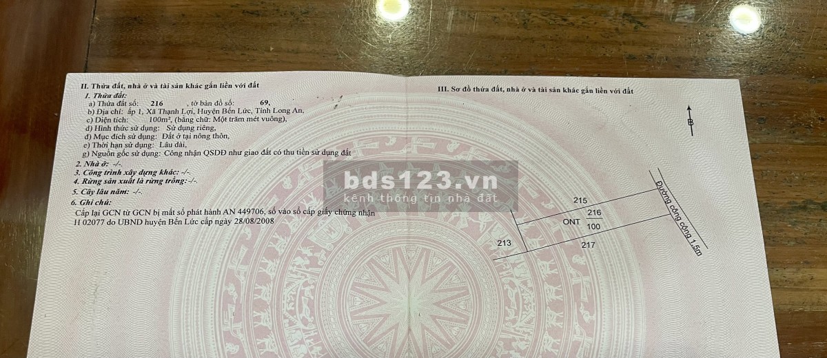 Bán đất 8100m2, 400m2 đất thổ cư đường Quốc lộ N2, Bến…