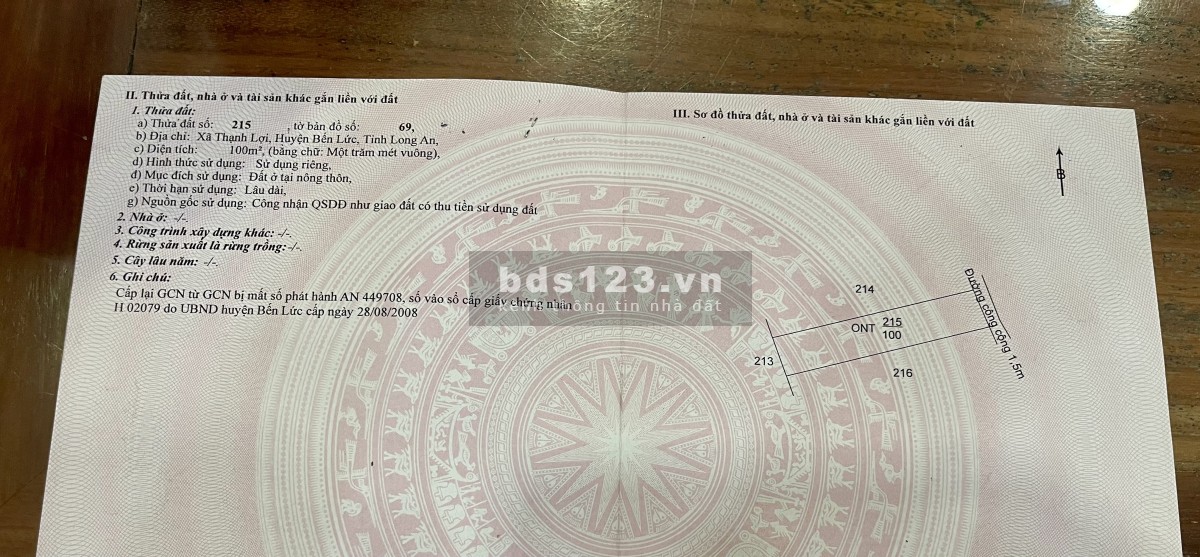 Bán đất 8100m2, 400m2 đất thổ cư đường Quốc lộ N2, Bến…