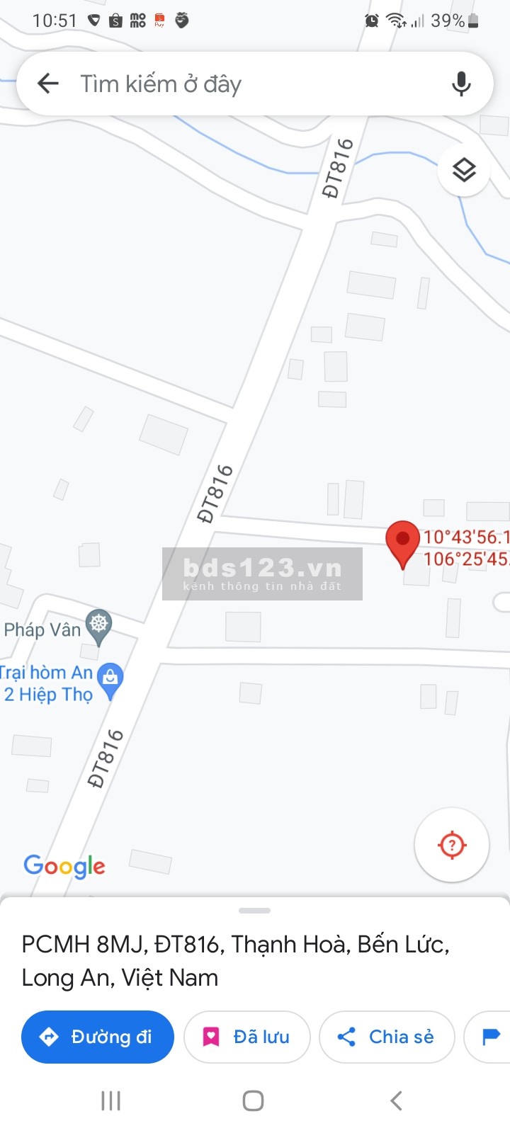 Sang đất nền lọt khe Bến Lức, sổ hồng riêng chính chủ