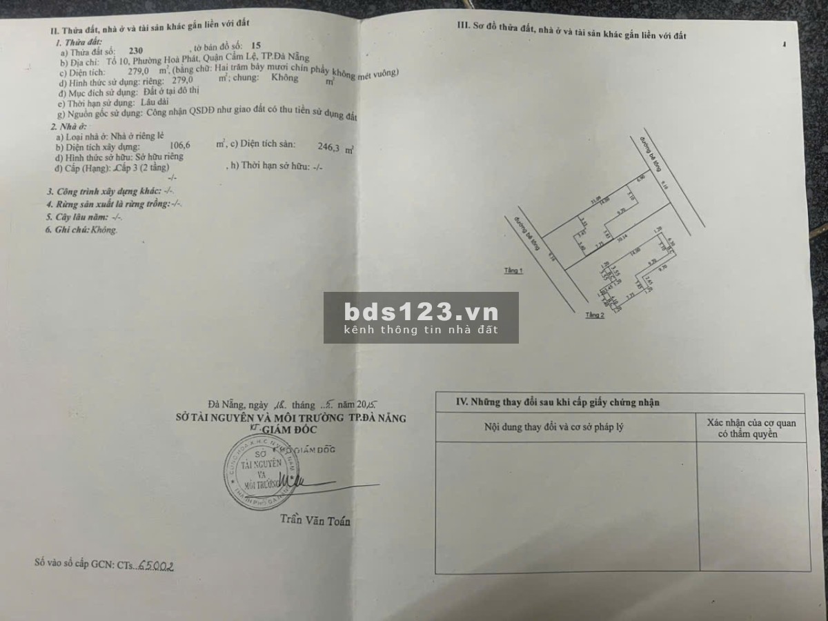 Chính chủ bán nhà kiệt 135 Vũ Lăng, Đà Nẵng