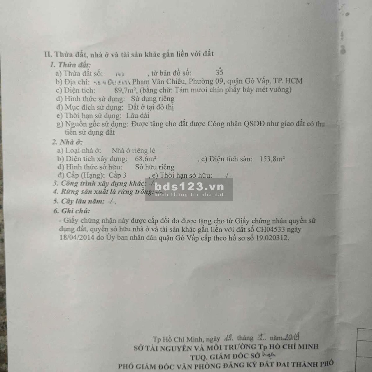 HXH thông 4,2x24 gồm 5PN 4WC Phạm Văn Chiêu P9 Gò Vấp