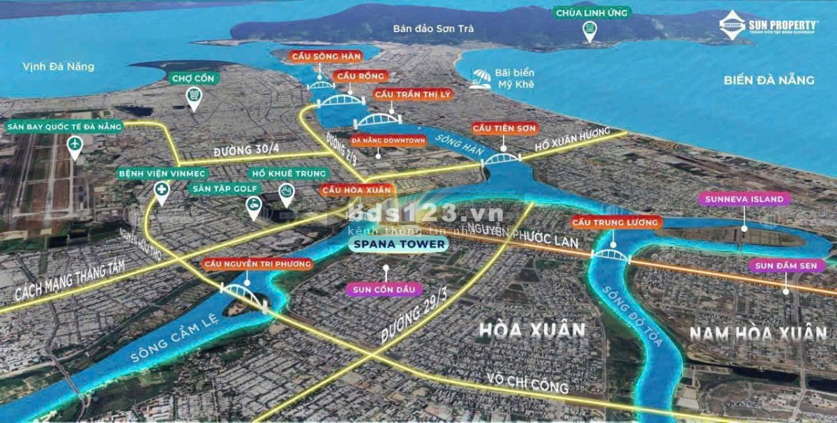 2 tỉ sở hữu căn hộ Spana Hoà Xuân, gía trực tiếp CĐT Sun…