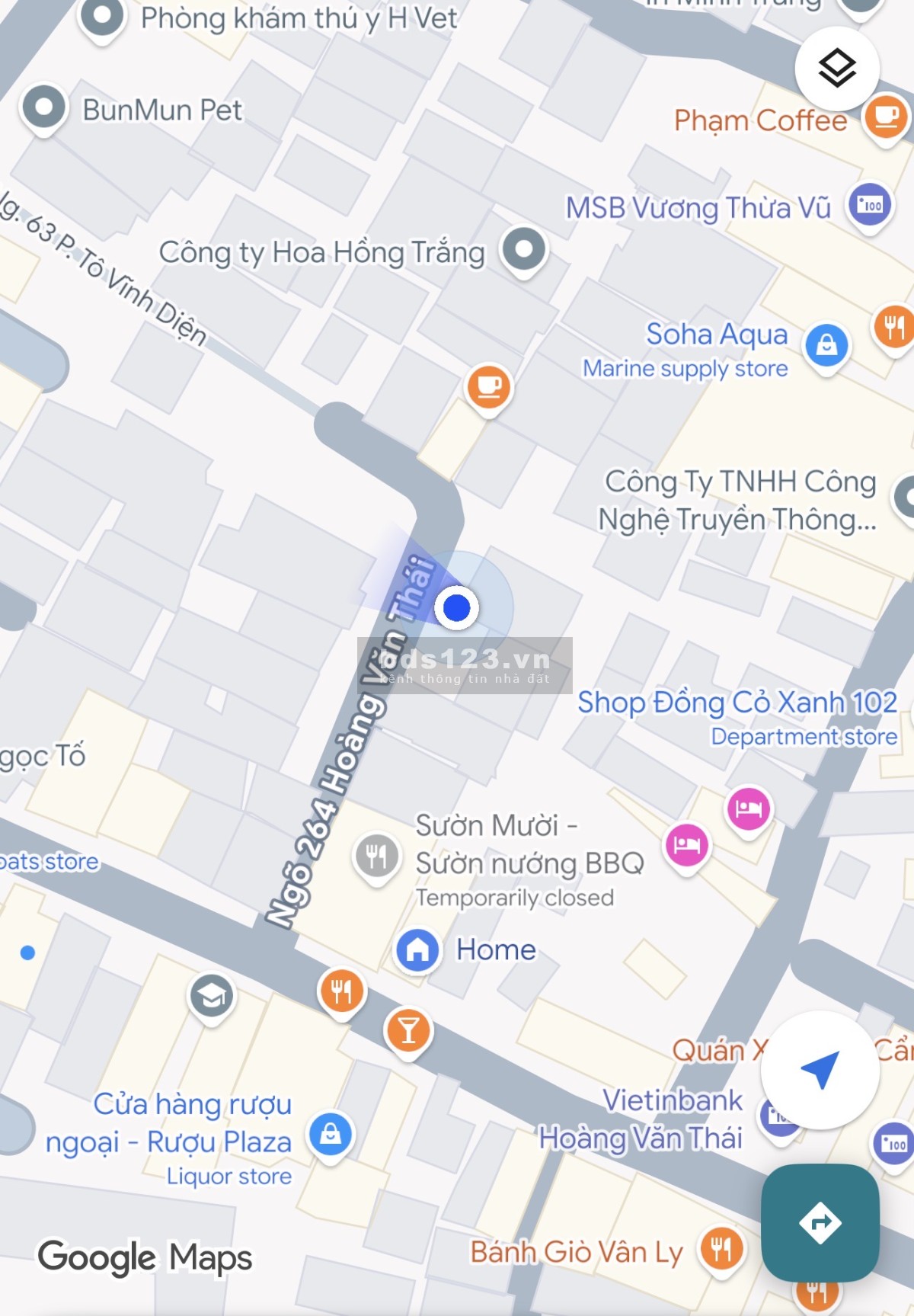 Cho thuê văn phòng 550m2 số 2F ngõ 264 Hoàng Văn Thái, Khương…