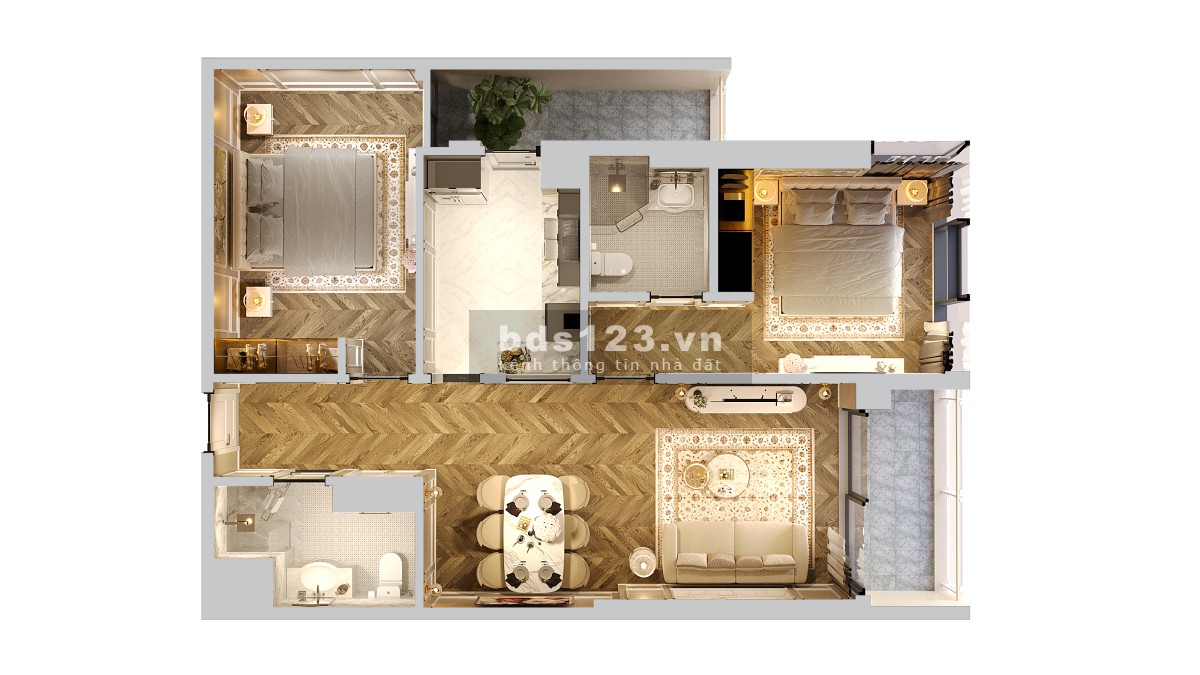 Căn 2PN View biển - Sổ hồng lâu dài, Duy nhất tại NewTown Diamon Đà Nẵng