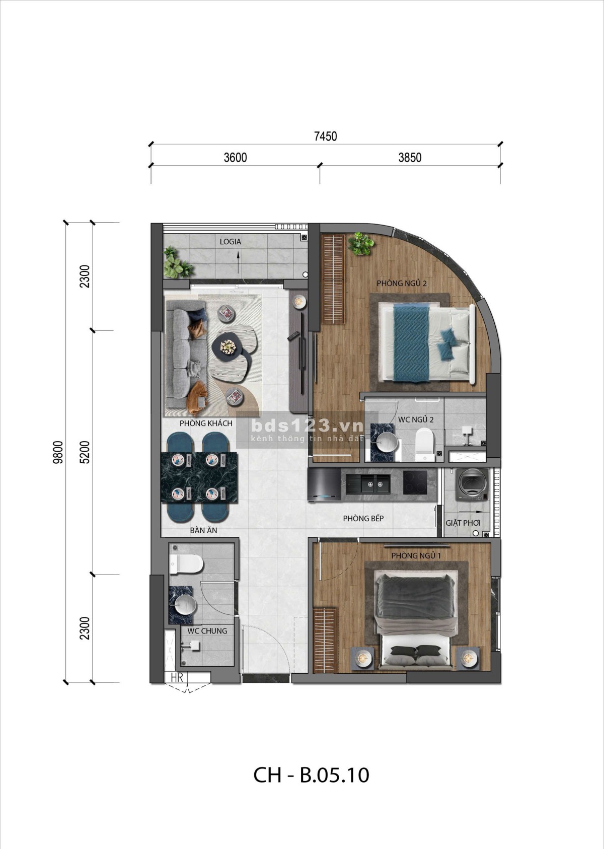 Căn 2PN A&K Tower An Phú (Thuận An cũ), NH cho vay 70%, HTLS 0%, Ân…
