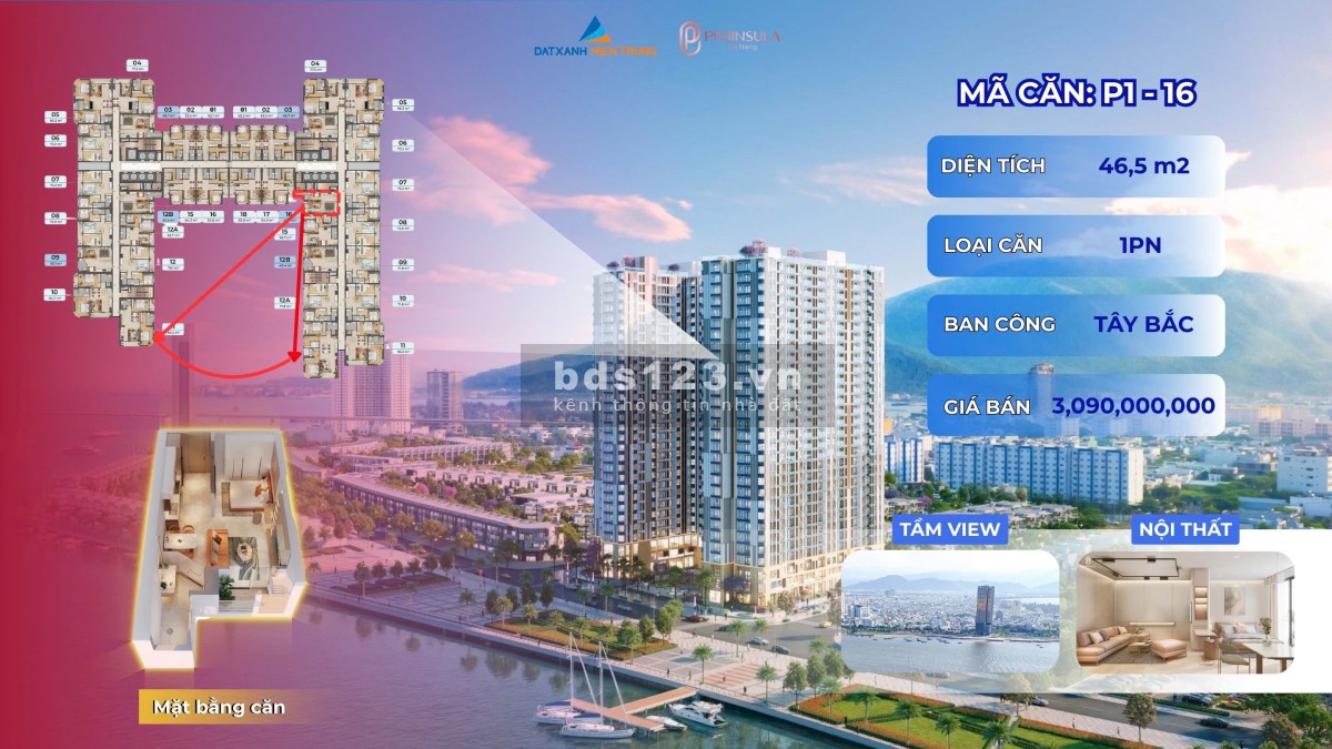 Chính chủ bán căn hộ cao cấp 1PN tầng 21 trực diện sông…