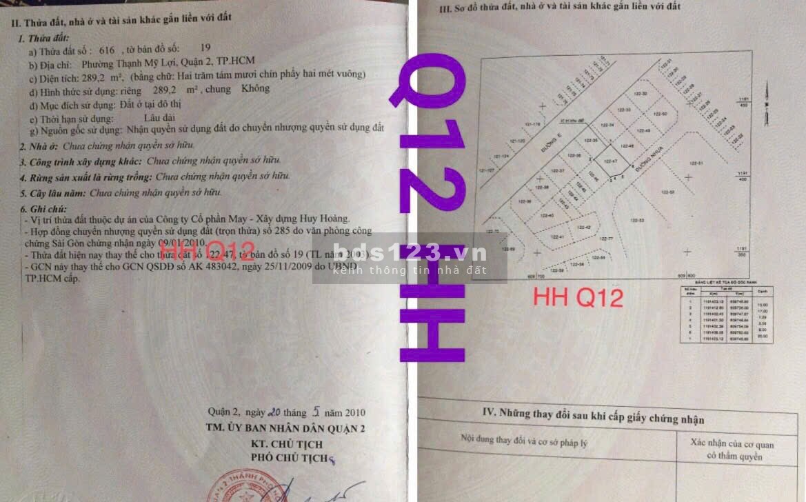Bán đất biệt thự KDC Huy Hoàng, đường 69A, phường Thạnh…