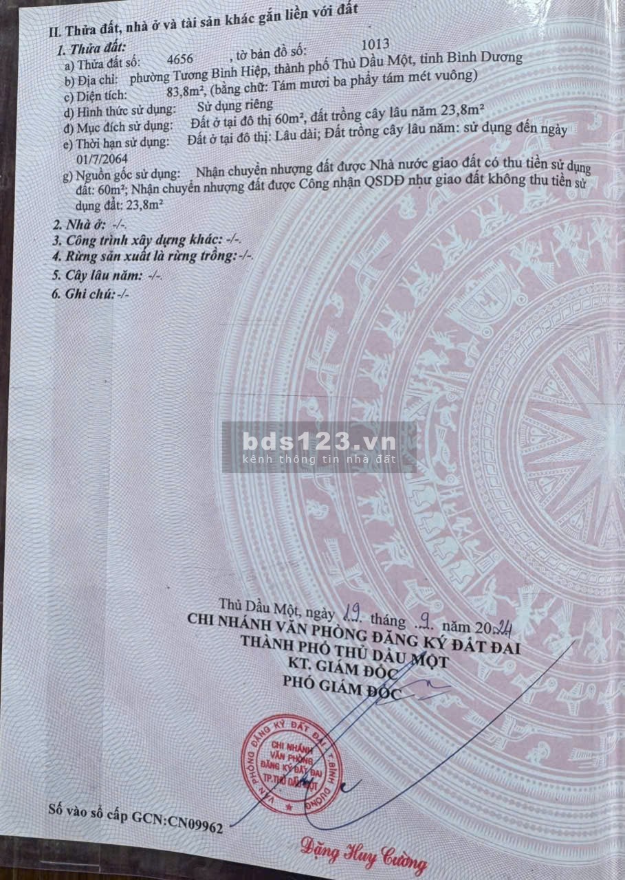 Đất thổ cư siêu đẹp 84m2 đường Lê Văn Tách Tương Bình…