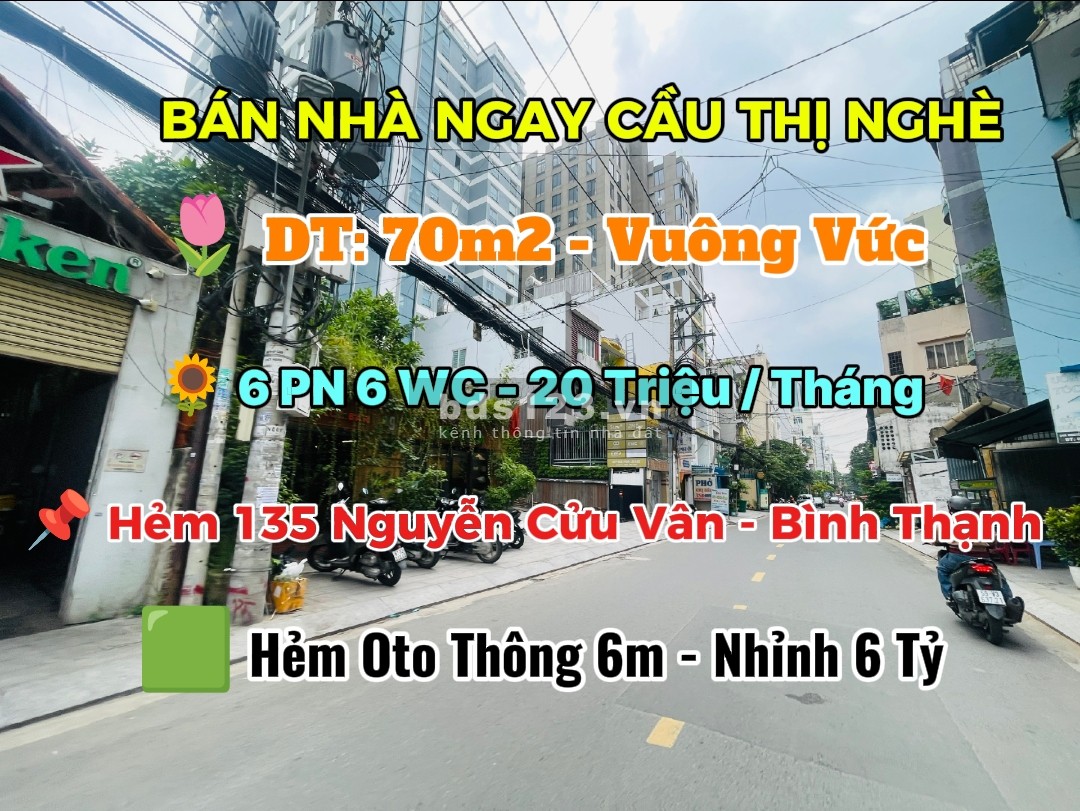 Bán Nhà Hẻm 135 Nguyễn Cửu Vân - 70m2 - Hẻm Oto Thông - 6 PN -…