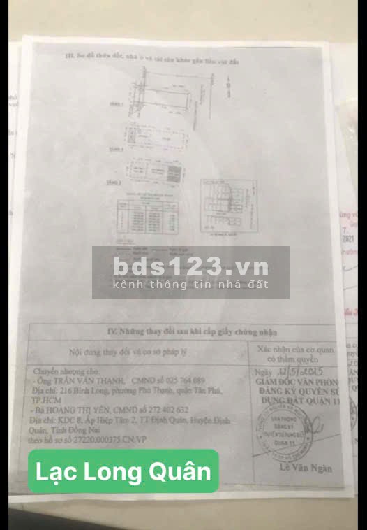 Bán nhà MT 109F Lạc Long Quân Q11 & 115 Thạch Lam Tân Phú (Chính…