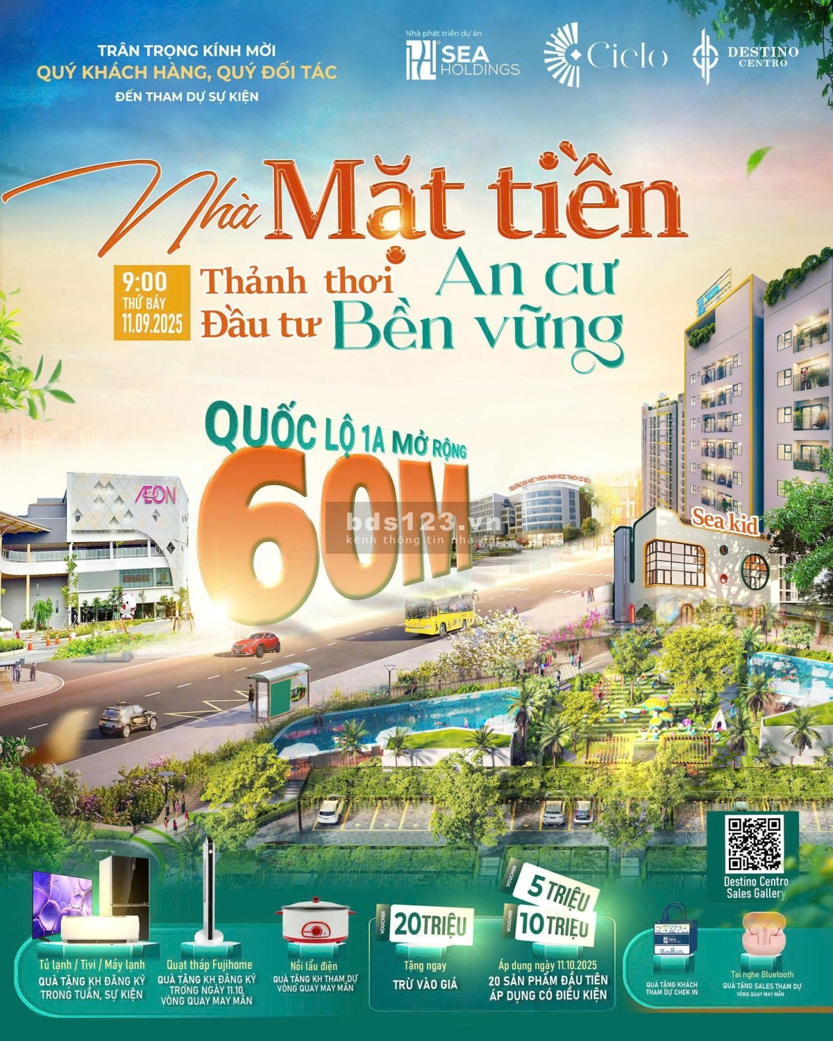 Chỉ 300tr tương đương 20% sở hữu căn hộ 50m2 mặt tiền đường quốc lộ 1a