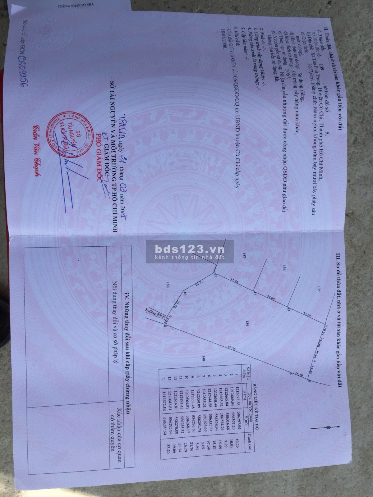 Bán đất tại Nguyễn Thị Lắng, 35 tỷ, 5077.6m2, Củ Chi, HCM