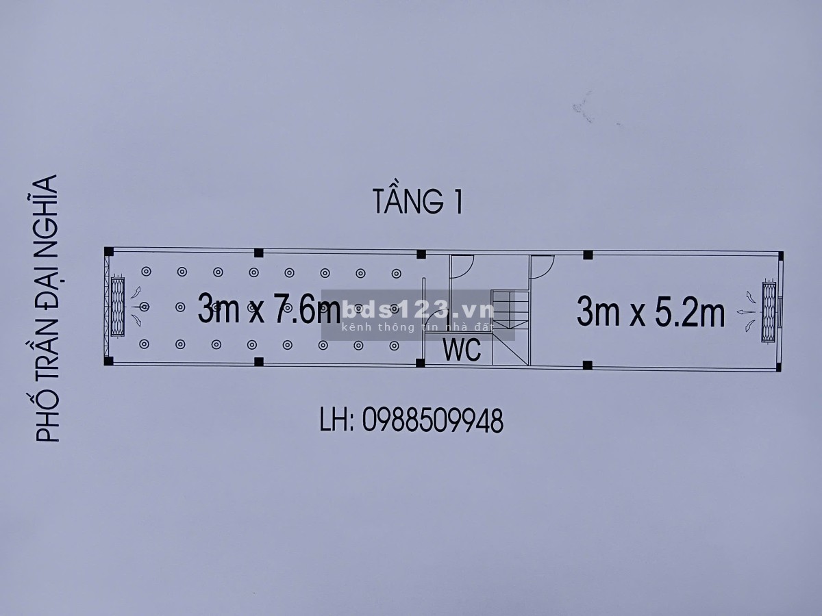 Cho thuê tầng 1 mặt phố Trần Đại Nghĩa, Ph. Bách Khoa, Q. Hai…