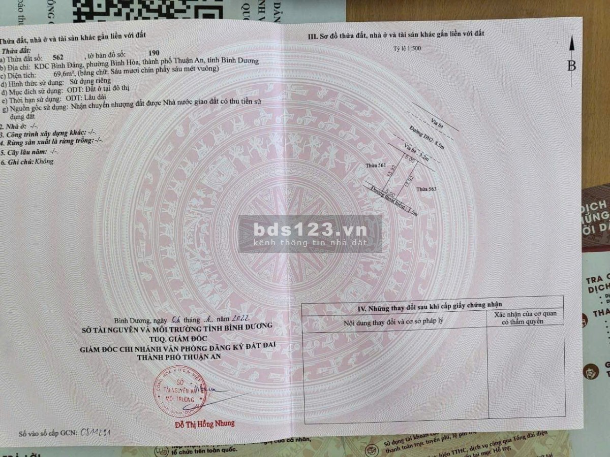 Cần bán căn nhà 1 trệt 1 lầu ngay KDC Bình Đáng, Thuận An –…