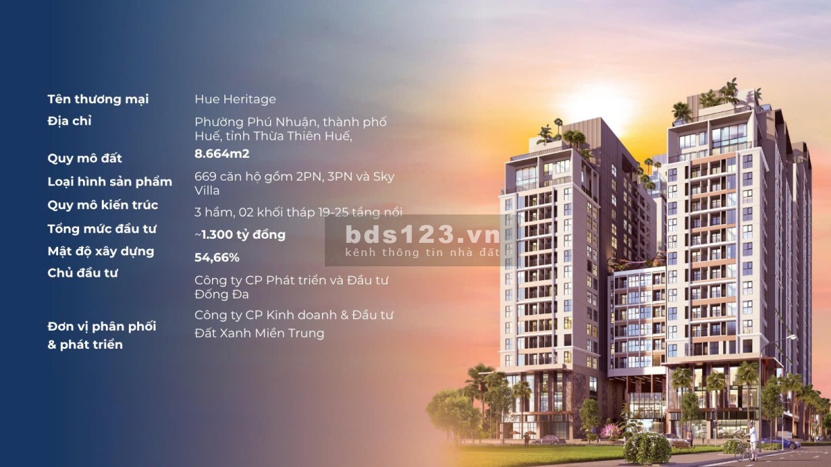 Chọn căn 2PN, 3PN, SKY Villa Hue Heritage - giỏ hàng Đất Xanh…