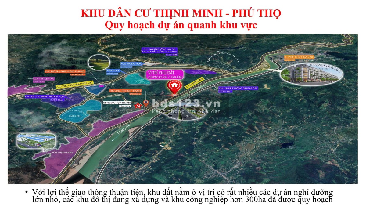 Đất nền 2 mặt tiền view sông Đà – Trung tâm TP Hòa Bình,…