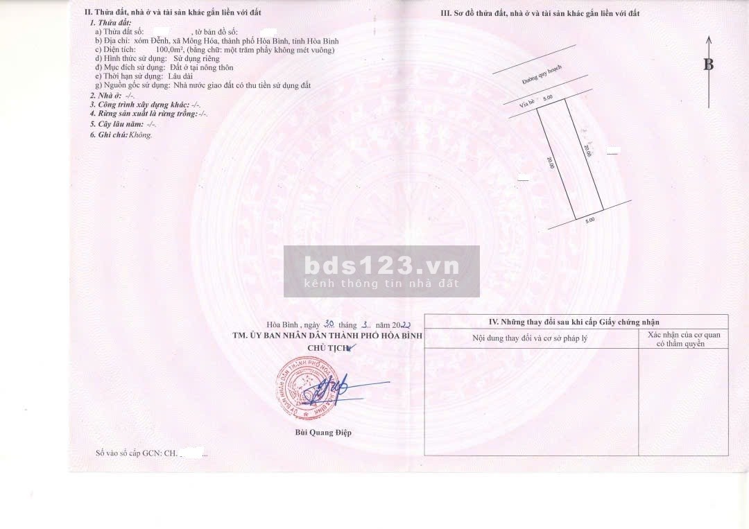 100m - Mặt đường QL6, Kỳ Sơn, Hoà Bình - đất 2 mặt tiền -…