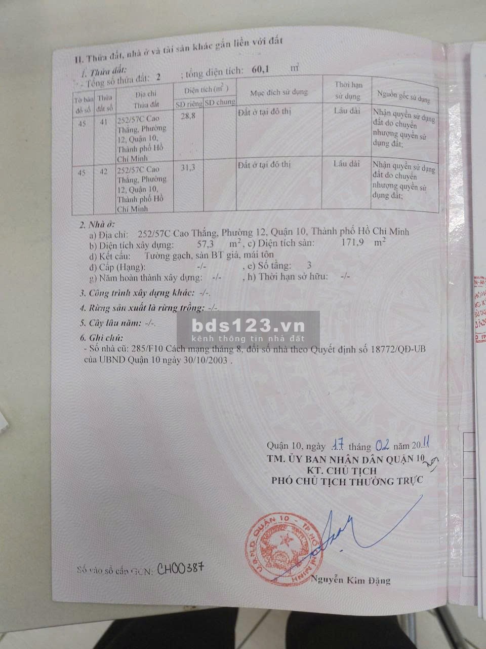 Cần bán nhà 2 lầu Cao Thắng P12 Quận 10