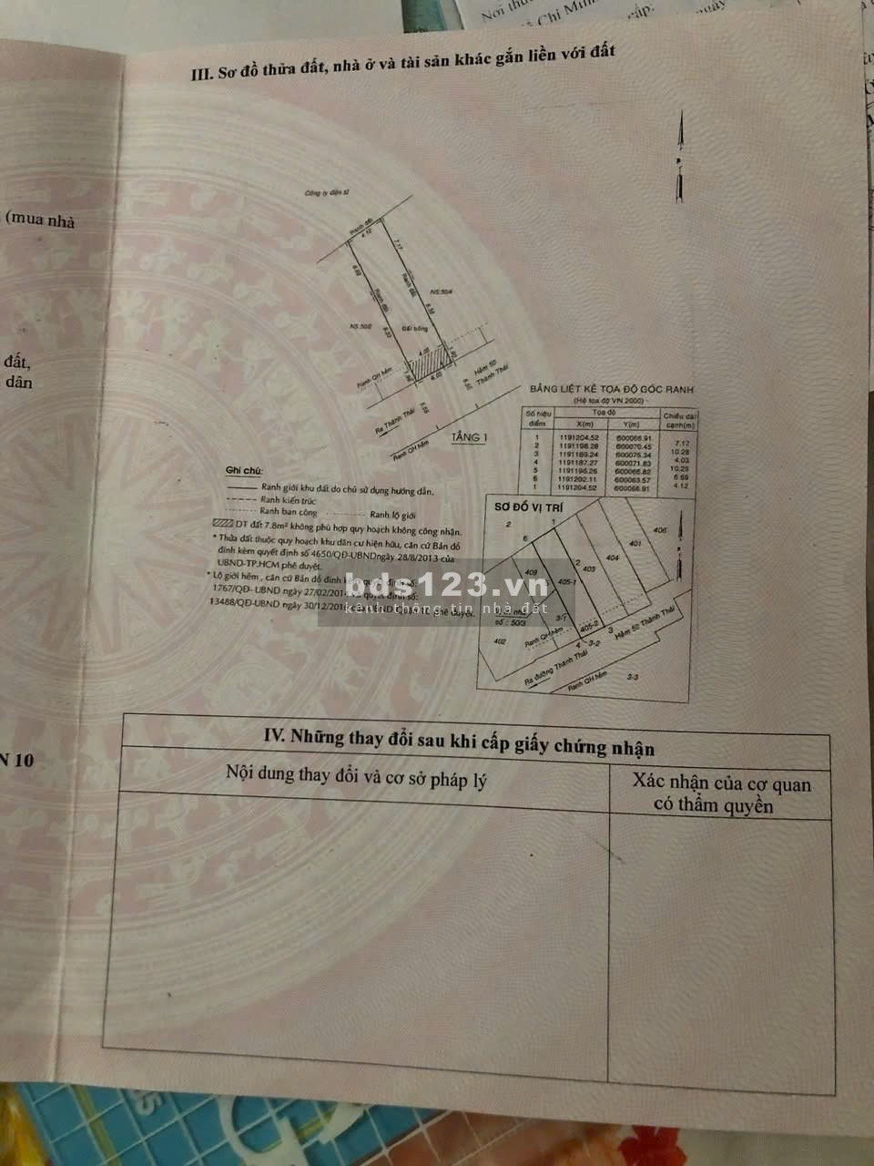 Cần bán đất trống Quận 10 – 4x17m – Giá thương lượng