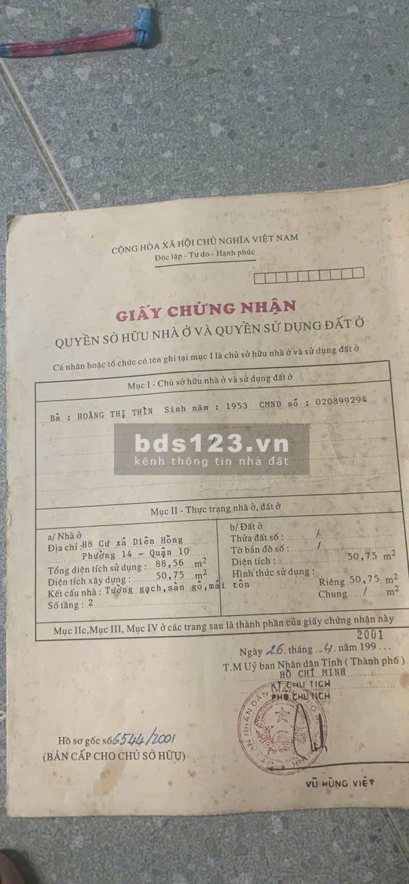 Nhà hẻm trung tâm Quận 10 – Hướng Đông – Phù hợp ở & đầu tư