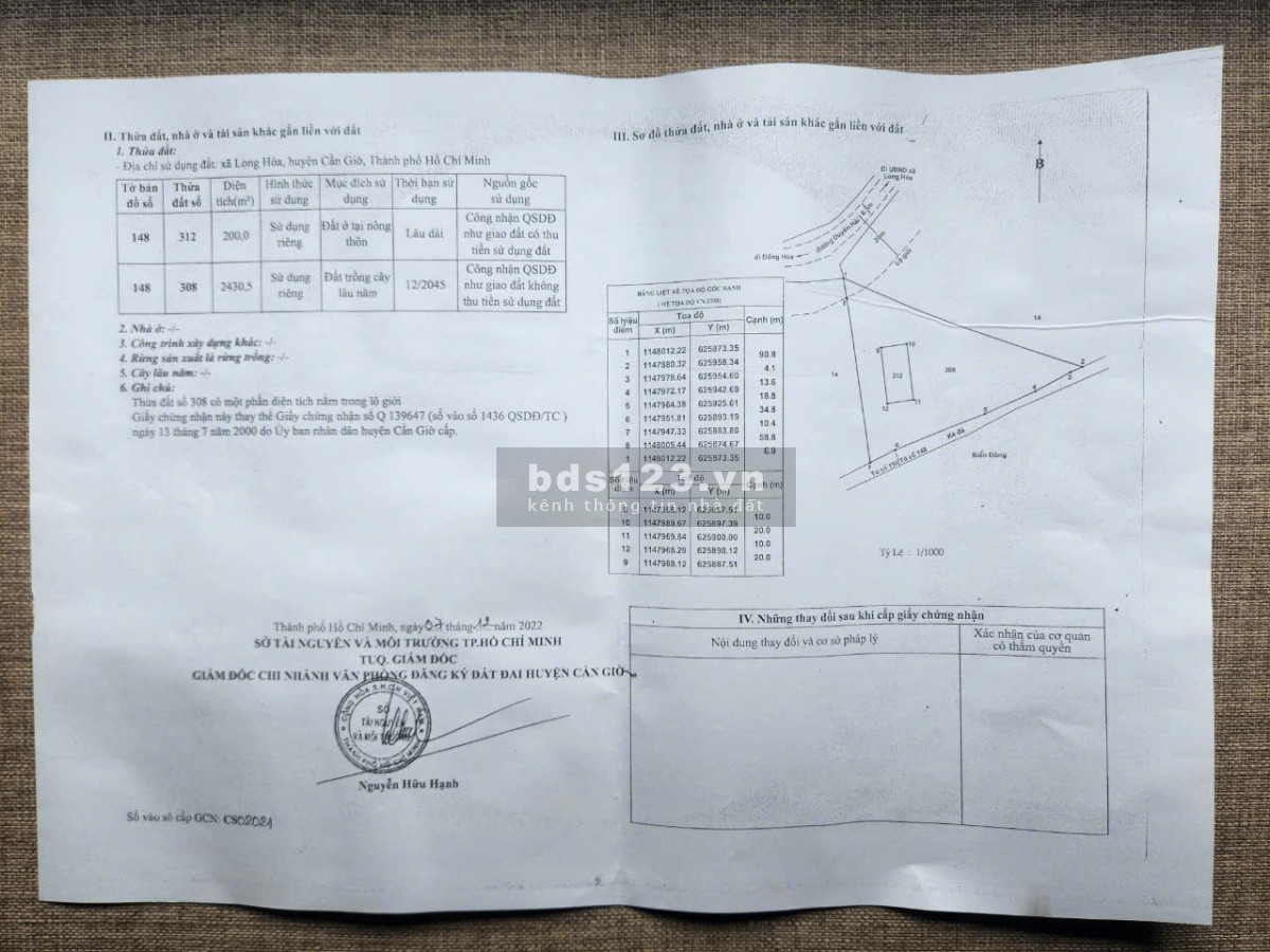 1835m2 + 2630.5m2, Đường Duyên Hải, Xã Long Hòa, Huyện Cần…