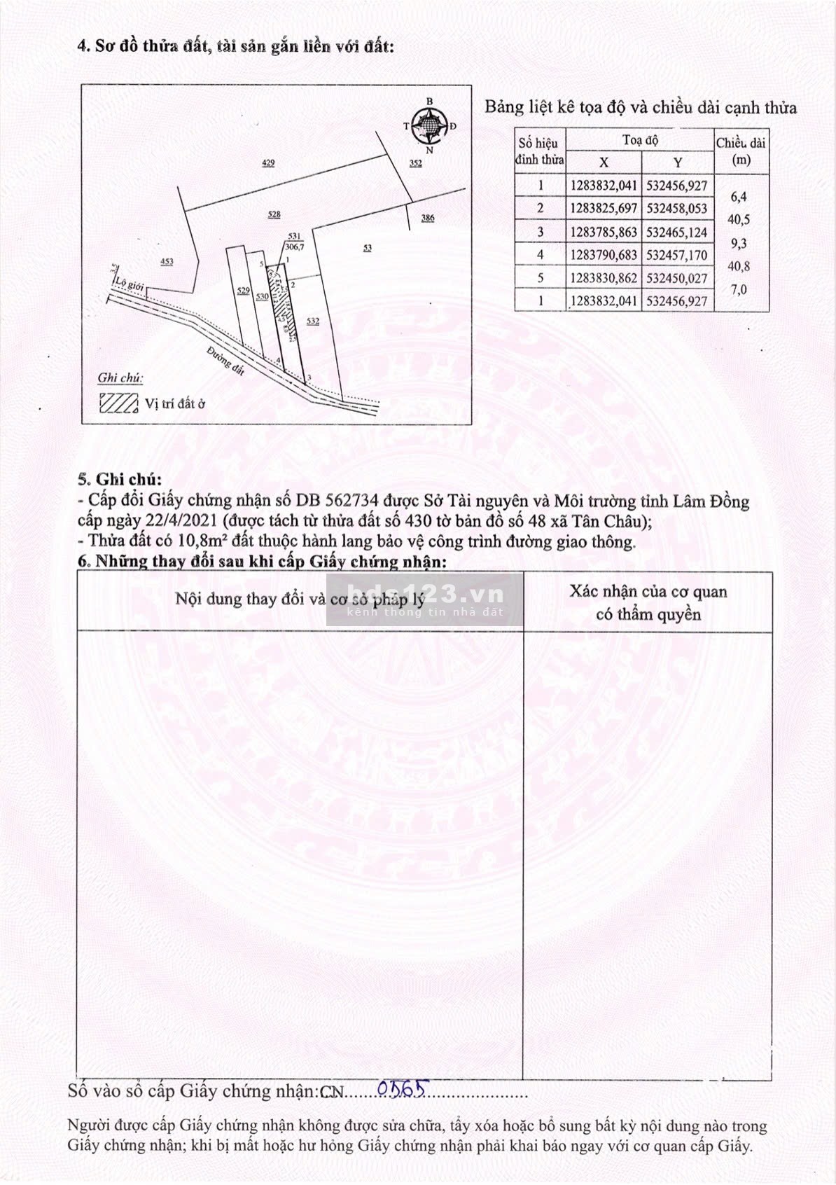 7x40 126 thổ cư mt nhựa view hồ giá 840tr sổ riêng xã Tân Châu