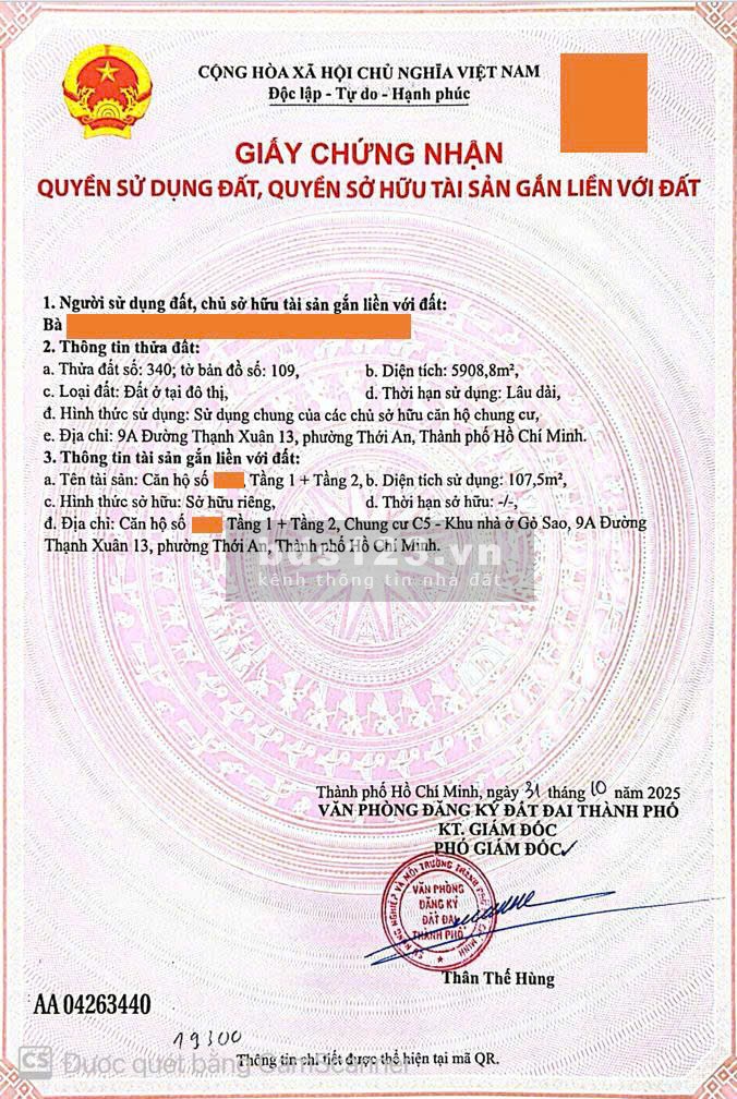 Giao bán nhanh căn shophouse khối đế 2 tầng quận 12 HCM , cho…