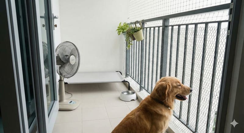 Giải pháp thông gió và an toàn ngoài ban công cho chó