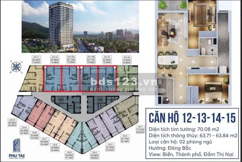 Bán Căn hộ biển - diện tích 35m2 - 78m2 - Phú Tài CenTral Life -…