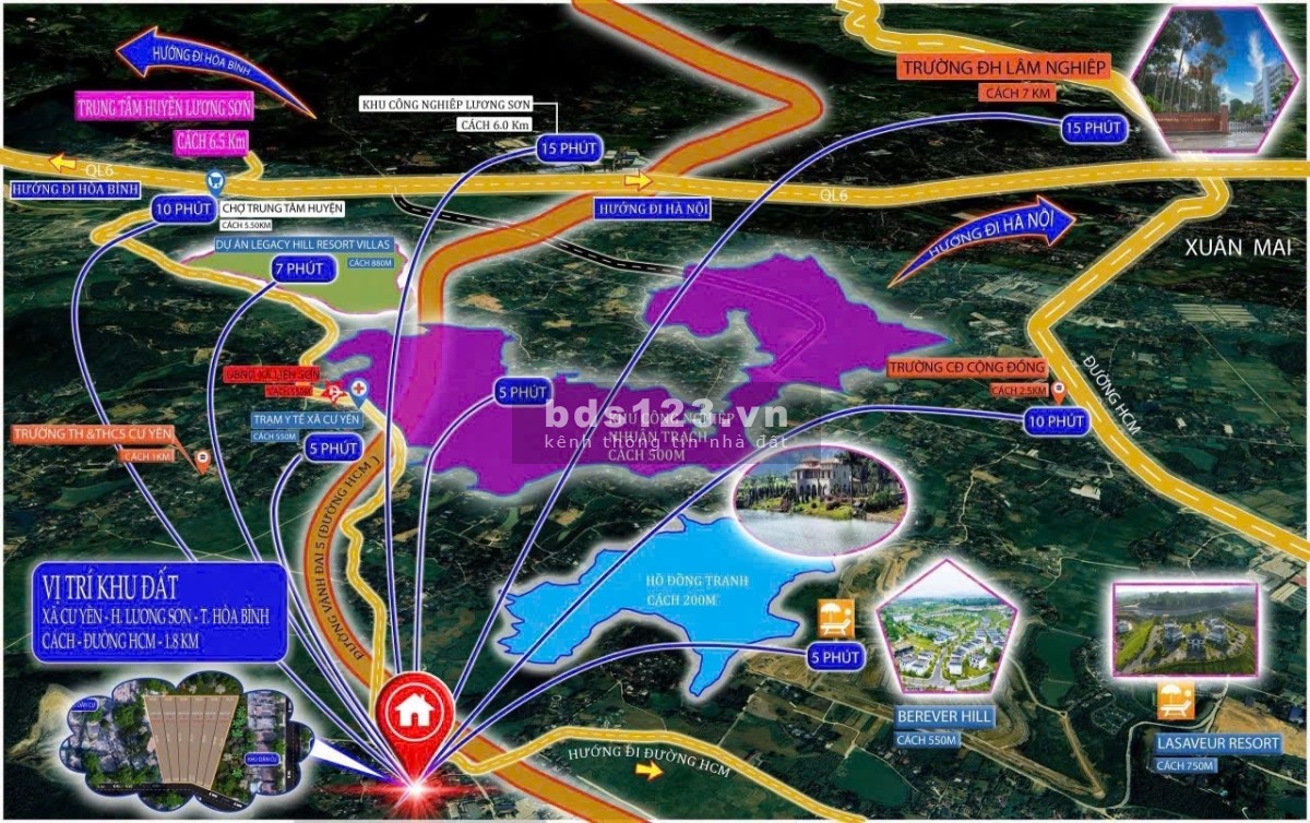 400-450m2 giá hơn 4 triệu/m2 Lương Sơn, Hòa Bình