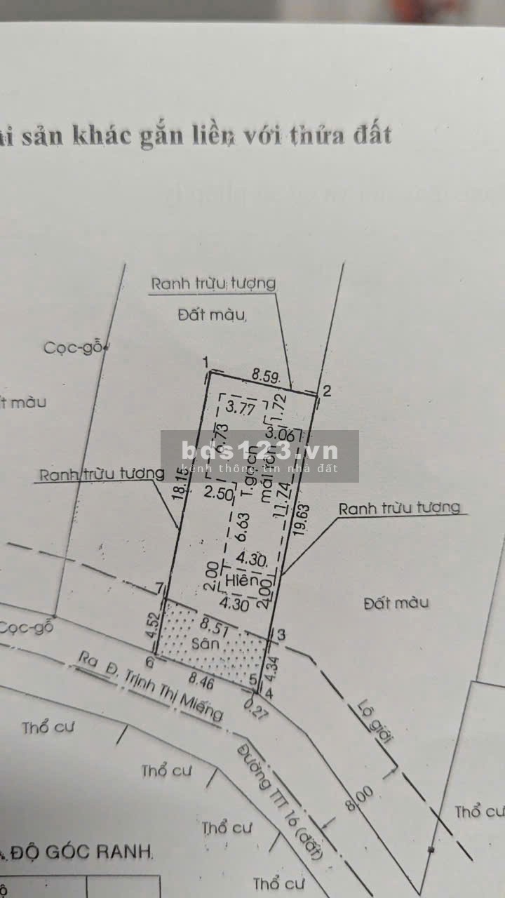 Bán nhà và đất 200m2 mặt tiền đường lớn xã Thới Tam Thôn…