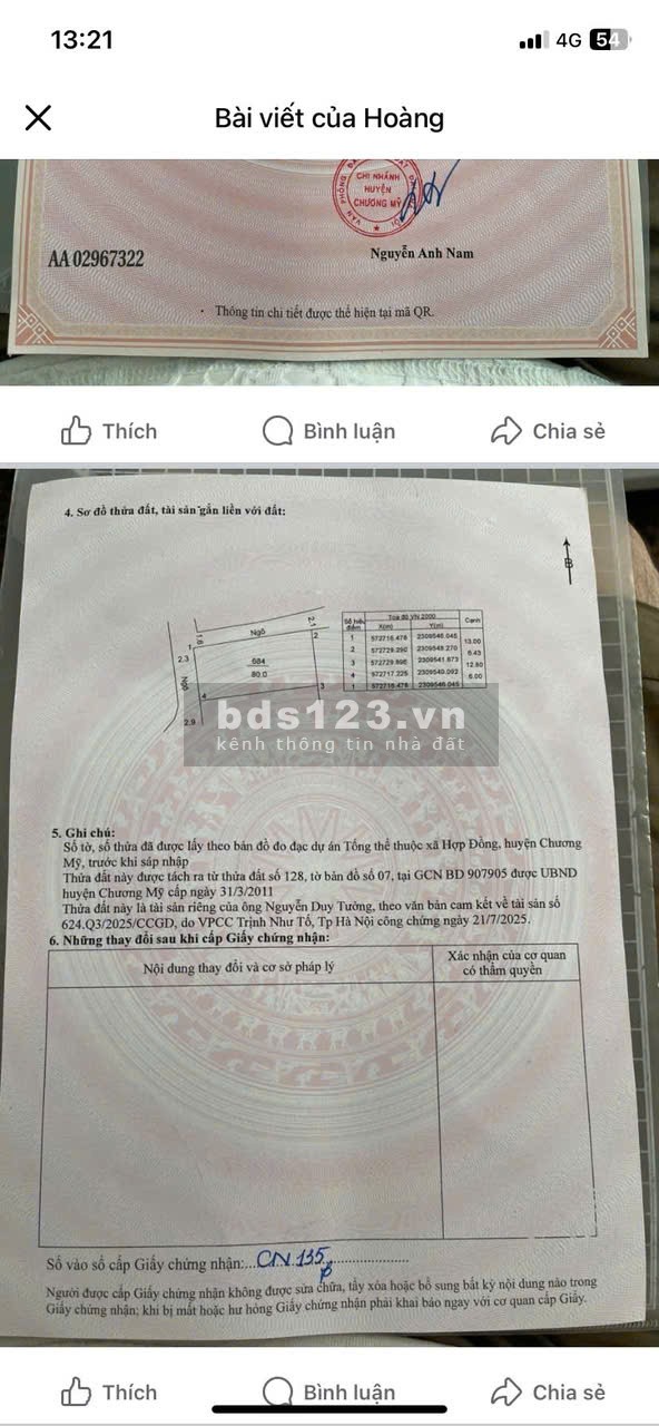  BÁN NHANH – LÔ GÓC 80m² CỰC ĐẸP TẠI HỢP ĐỒNG – CHƯƠNG…