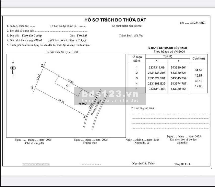 ️ Giao Bán Lô Đất Siêu Phẩm 400m² Tại Xã Yên Bài - Ba Vì