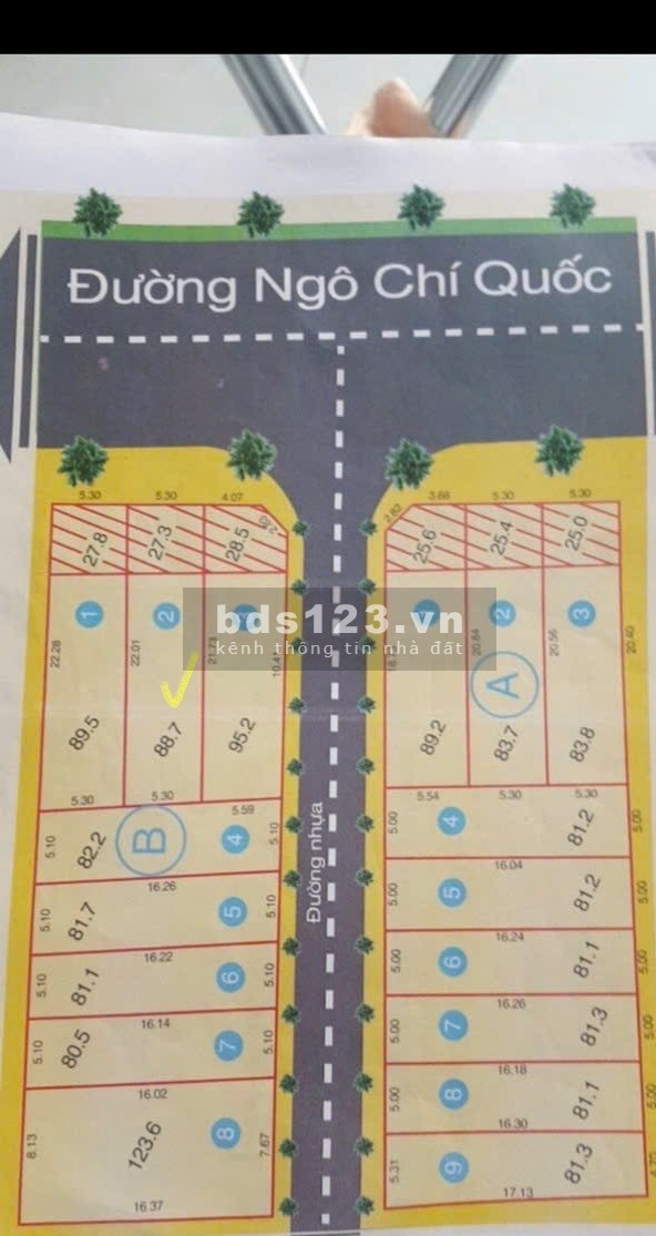 THỦ ĐỨC, ĐẤT MẶT TIỀN NGÔ CHÍ QUỐC, DT 5.3 x 22m, CHỈ 6.5 TỶ
