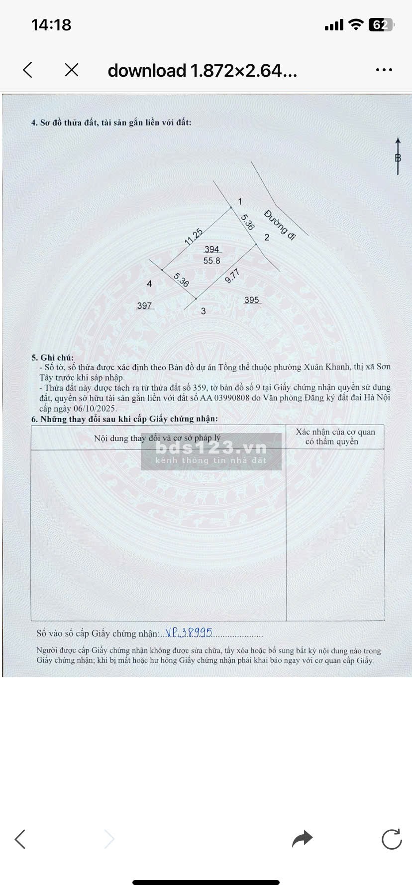 Bán 2 lô đất thổ cư Xuân Khanh, sát cổng trường Đại học,…